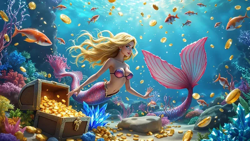 Arena tembak ikan dengan target bawah laut dan kontrol meriam
